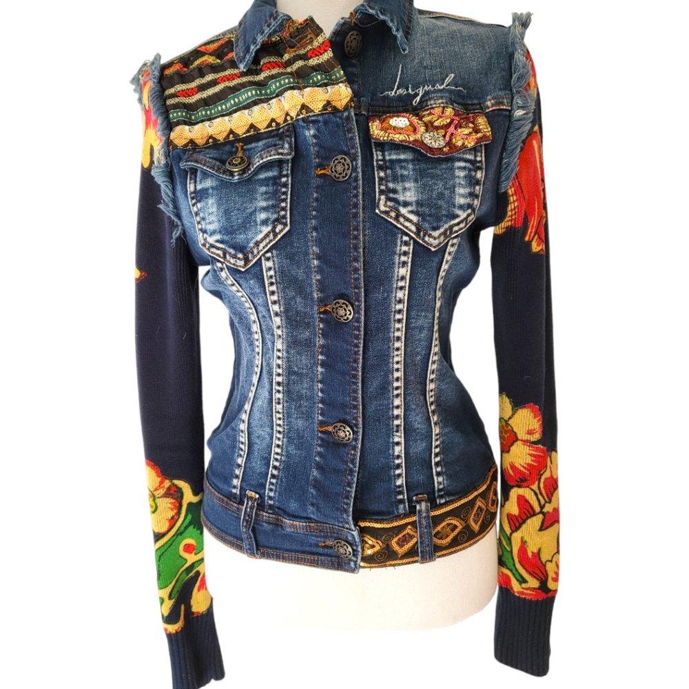 DESIGUAL Jean Jacket with embellishments SZ 36